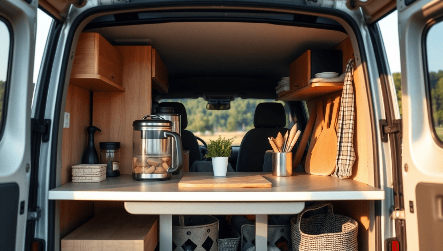 Ranger la cuisine de van en 30 min : méthode 5 zones