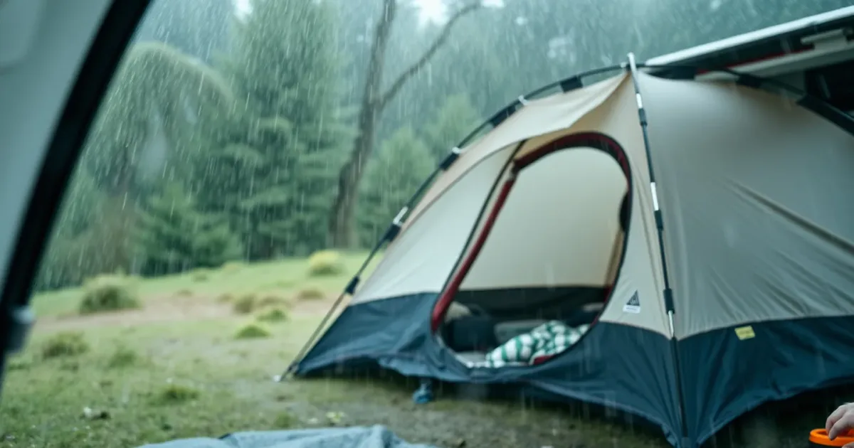 Tente sous la pluie : monter au sec et dormir au chaud