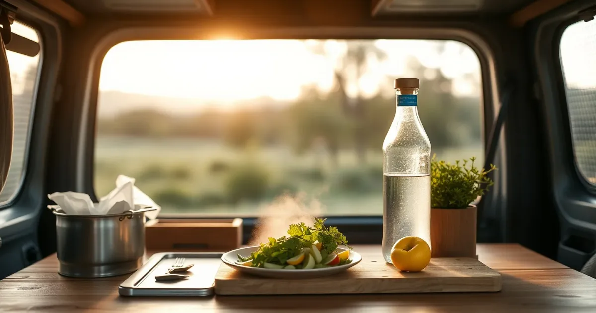 Vaisselle en van avec 1L d'eau : ma routine sans galère