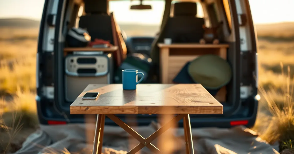 Table pliante de camping : stable même sur terrain bancal